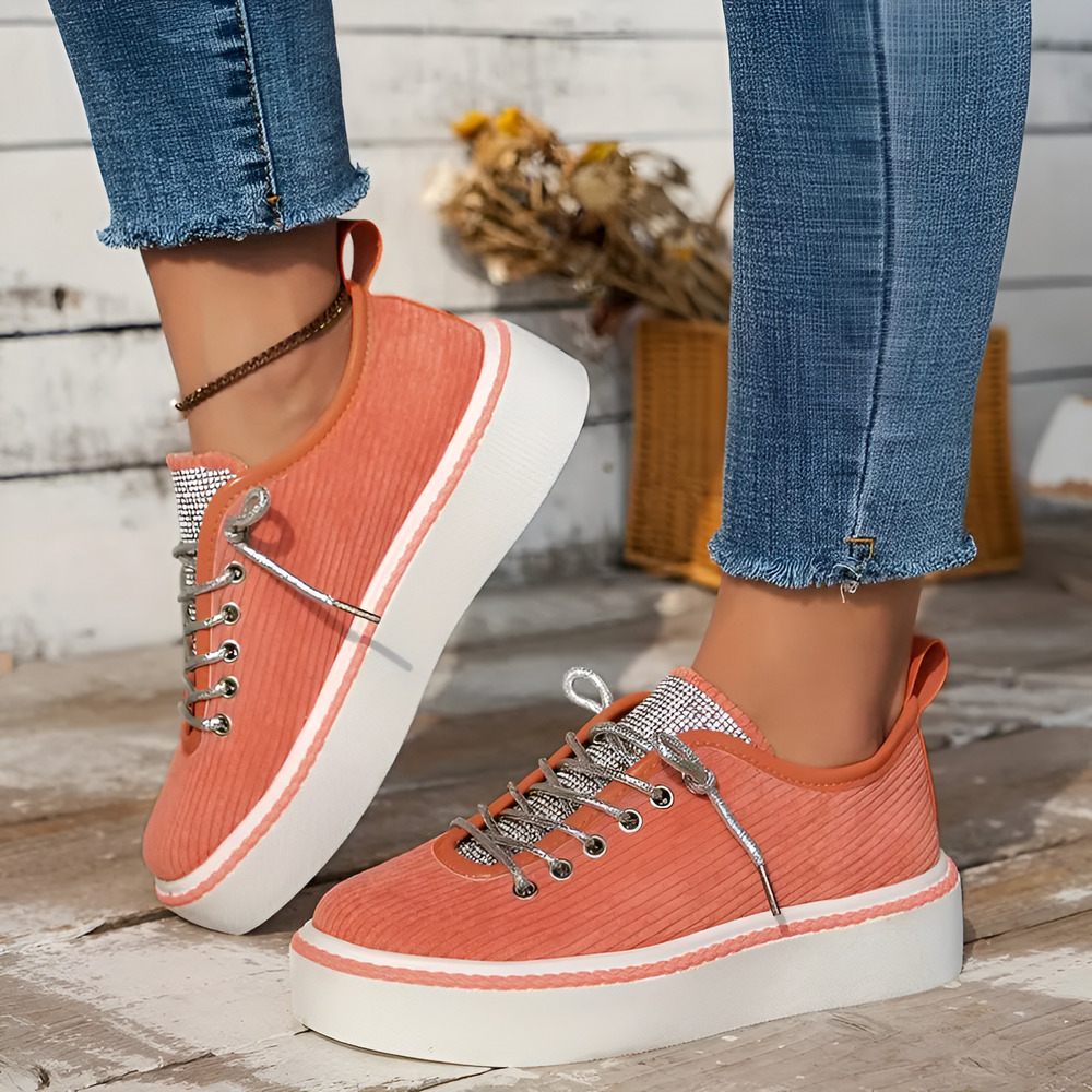 Solena | Dames modieuze sneakers | Oranje