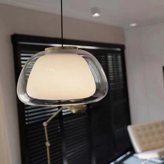 LumoGlas | Moderne melkglazen hanglamp | Grijs