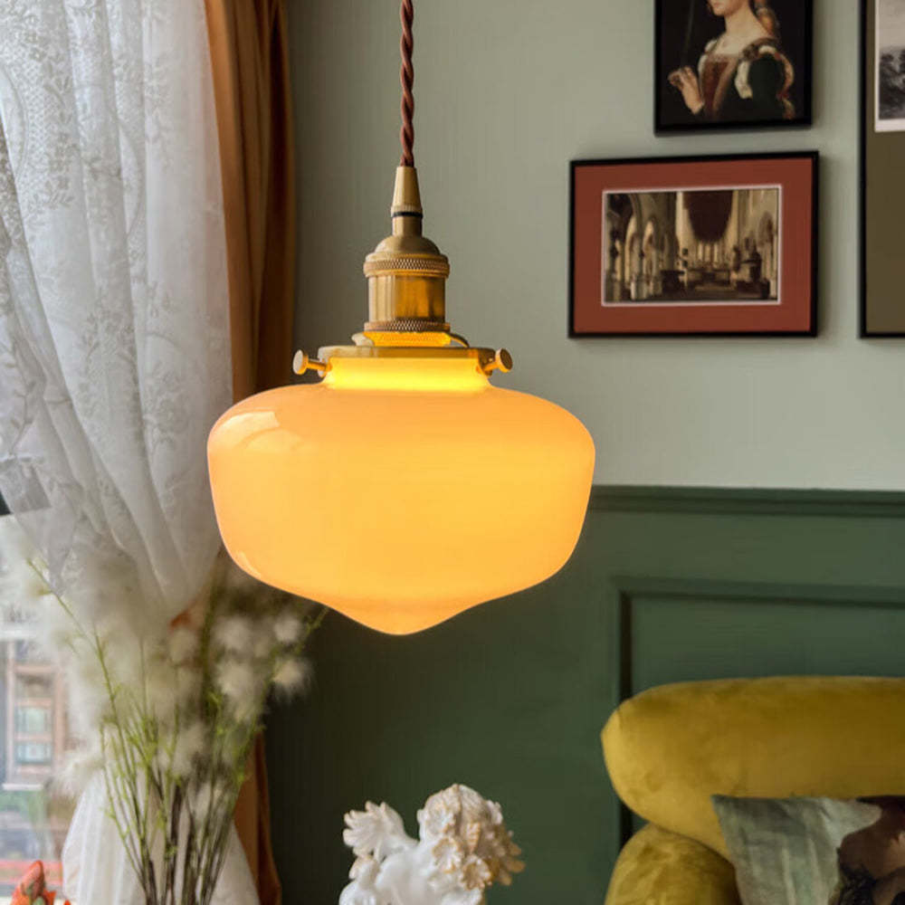 AurumLantaarn | Retro messing lantaarn hanglamp van glas | Goud