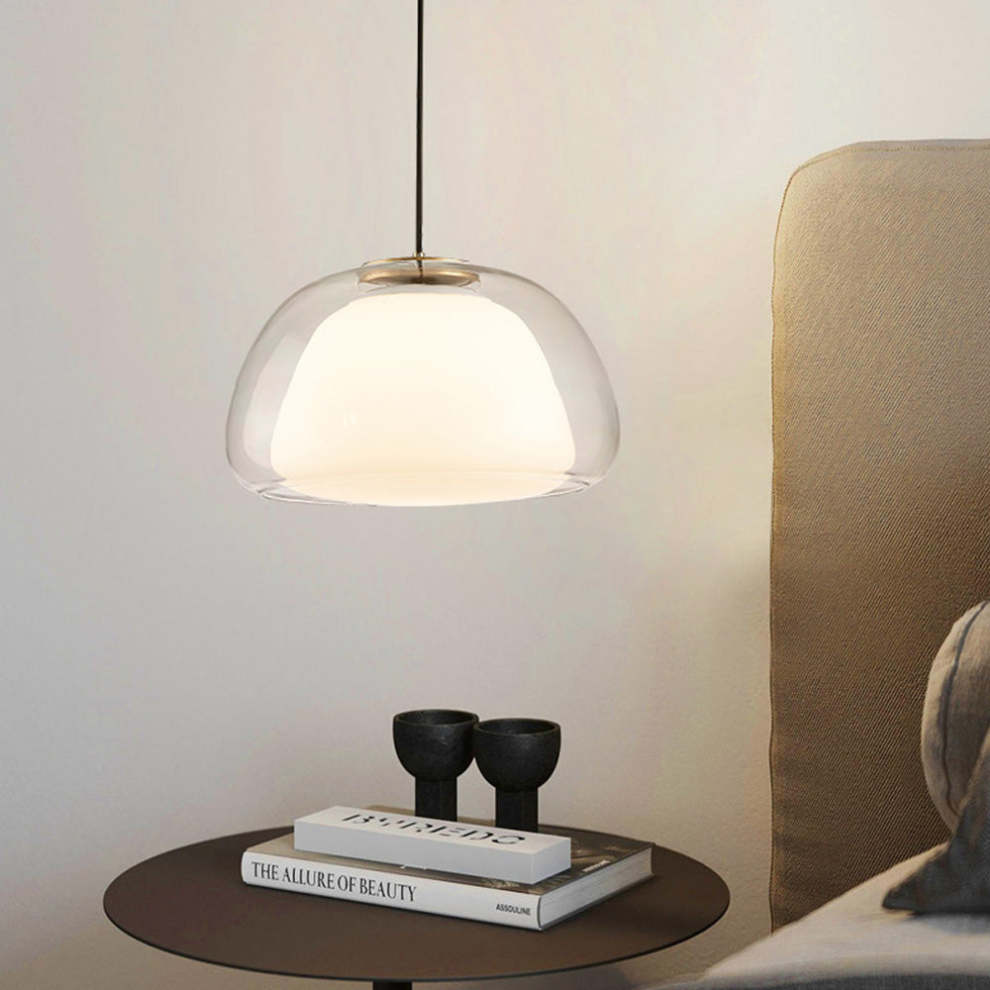 LumoGlas | Moderne melkglazen hanglamp | Grijs
