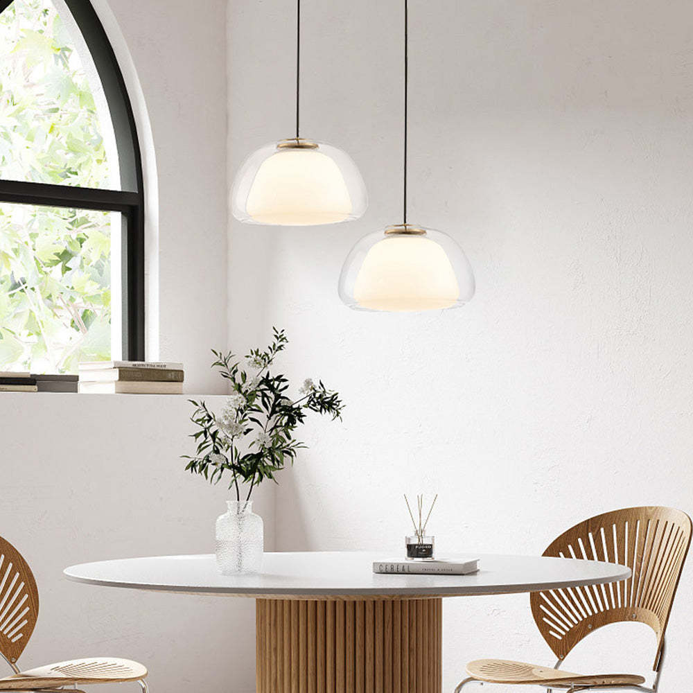 LumoGlas | Moderne melkglazen hanglamp | Grijs