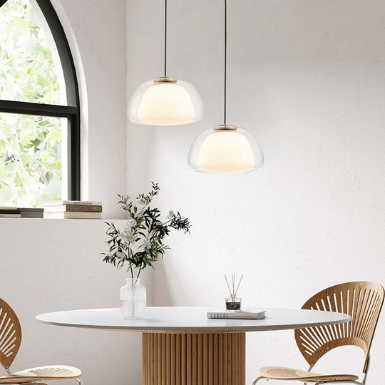 LumoGlas | Moderne melkglazen hanglamp | Grijs