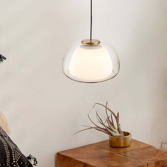 LumoGlas | Moderne melkglazen hanglamp | Grijs
