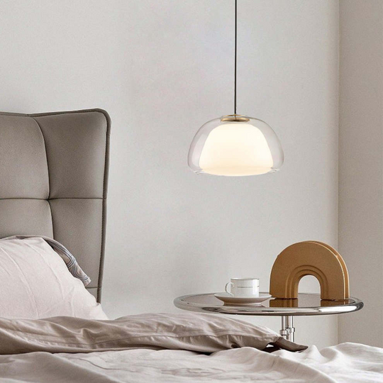 LumoGlas | Moderne melkglazen hanglamp | Grijs