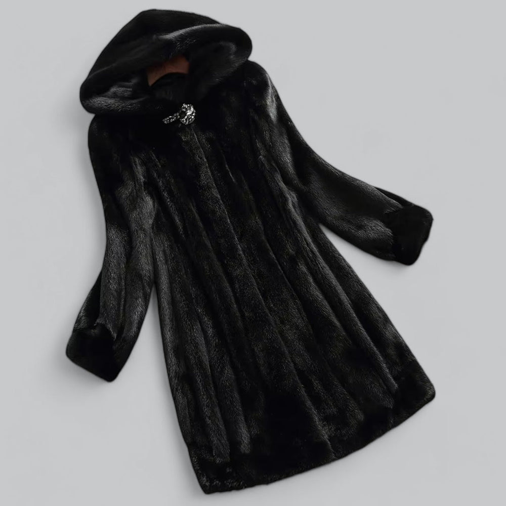 Elegante winterjas met een warme en comfortabele capuchon.