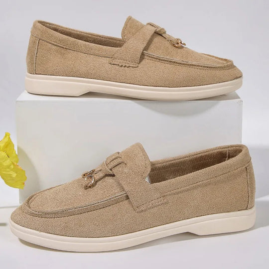 Solvina | Dames Elegante Loafers met Kwastje | Beige