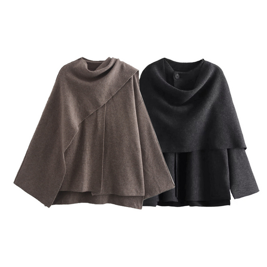 Celina | Vrouwen Asymmetrische Cape Top | Donkergrijs