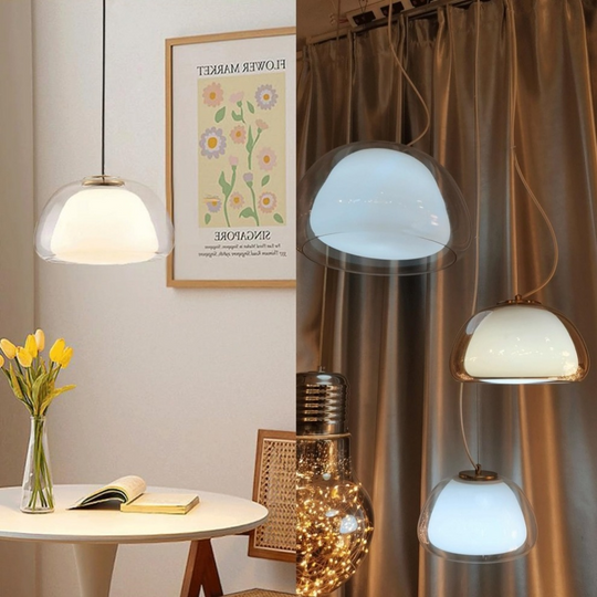 LumoGlas | Moderne melkglazen hanglamp | Grijs