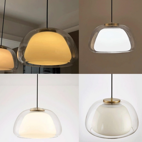 LumoGlas | Moderne melkglazen hanglamp | Grijs