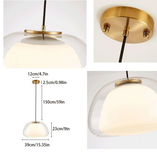 LumoGlas | Moderne melkglazen hanglamp | Grijs