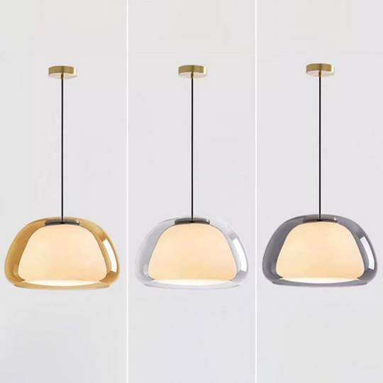 LumoGlas | Moderne melkglazen hanglamp | Grijs