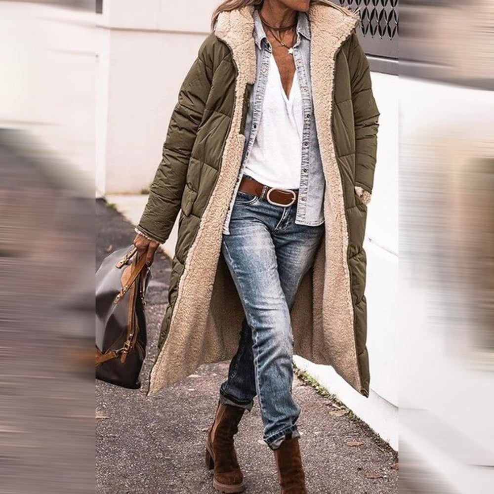 Shopie Lange winterjas voor dames, perfect voor koude dagen. Deze comfortabele en stijlvolle jas heeft een zachte voering en is ideaal te combineren met casual outfits. Een must-have voor een warme en modieuze uitstraling in de winter.
