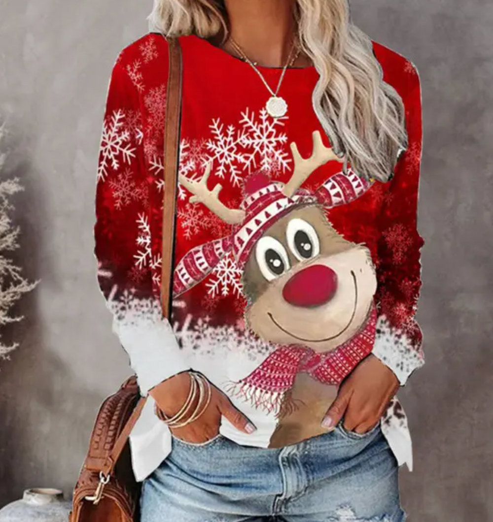 Anouk - Kersttrui met Schattige Rendierprint