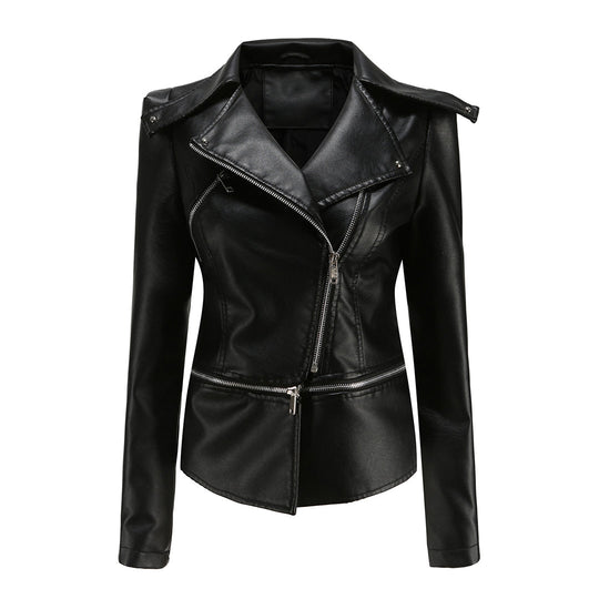 Zara - Elegante Leren Bikerjas voor Dames