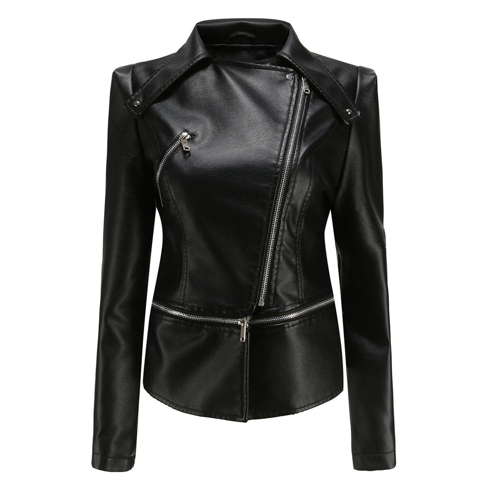 Zara - Elegante Leren Bikerjas voor Dames