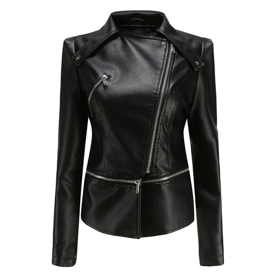 Zara - Elegante Leren Bikerjas voor Dames