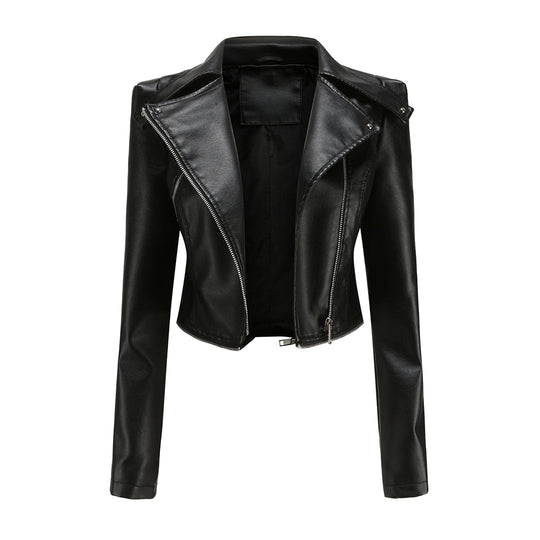 Zara - Elegante Leren Bikerjas voor Dames