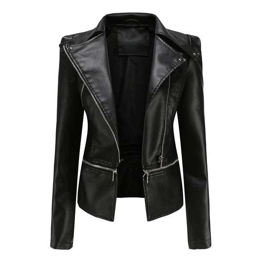 Zara - Elegante Leren Bikerjas voor Dames