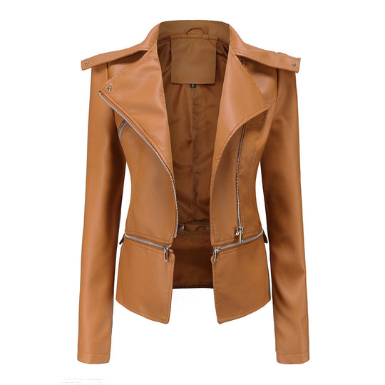 Zara - Elegante Leren Bikerjas voor Dames