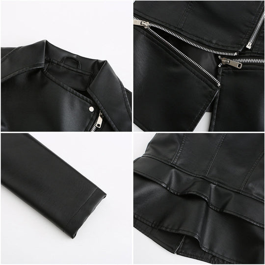 Zara - Elegante Leren Bikerjas voor Dames