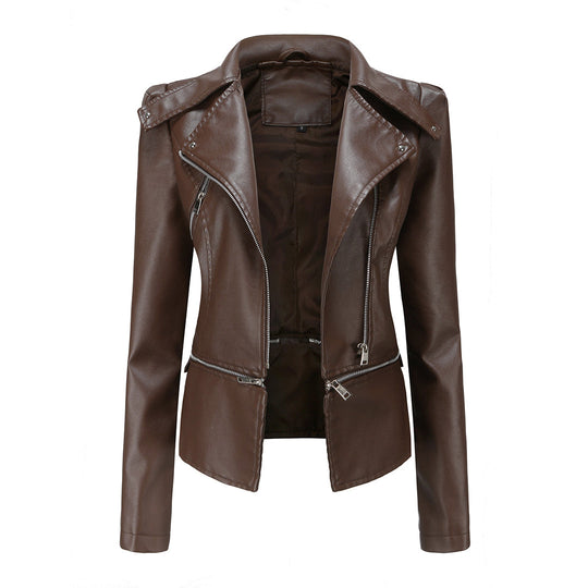 Zara - Elegante Leren Bikerjas voor Dames