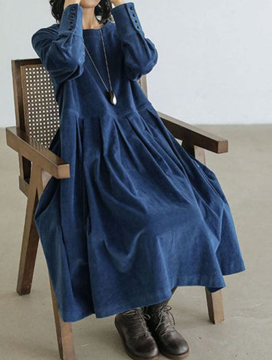 Sophie | Casual midi-jurk met knoopmouw