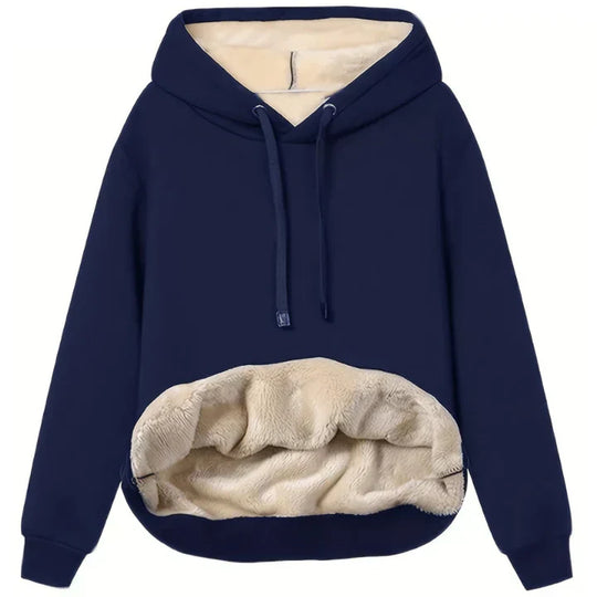 Casual hoodie met een grote buidelzak en fleecevoering.