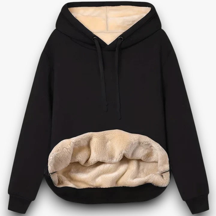 Warme fleece hoodie met zachte voering en capuchon.