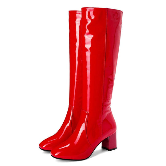 Scarlett - Elegante Hoge Laarzen Voor Dames Met Lakafwerking