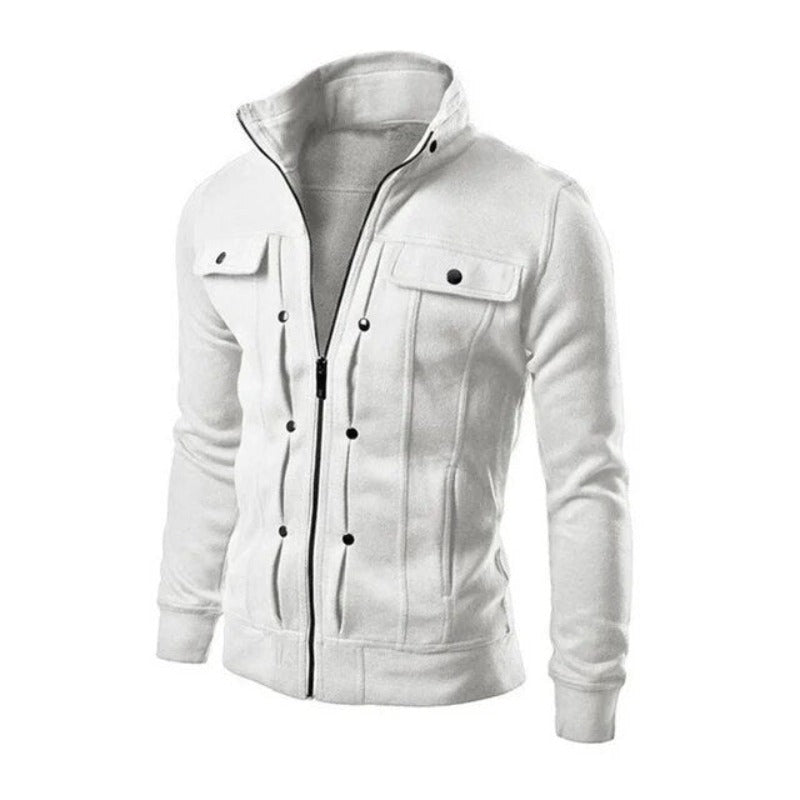 Stijlvol wintervest met opstaande kraag en ritssluiting voor heren.
