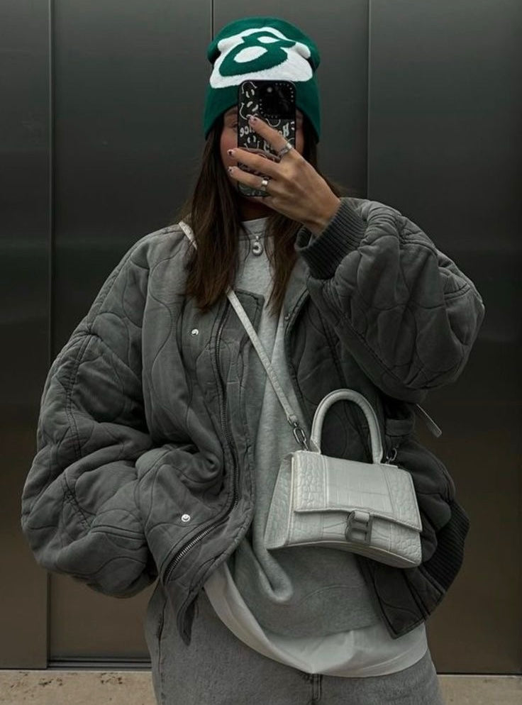 Luna | Oversized bomberjack voor dames | Grijs