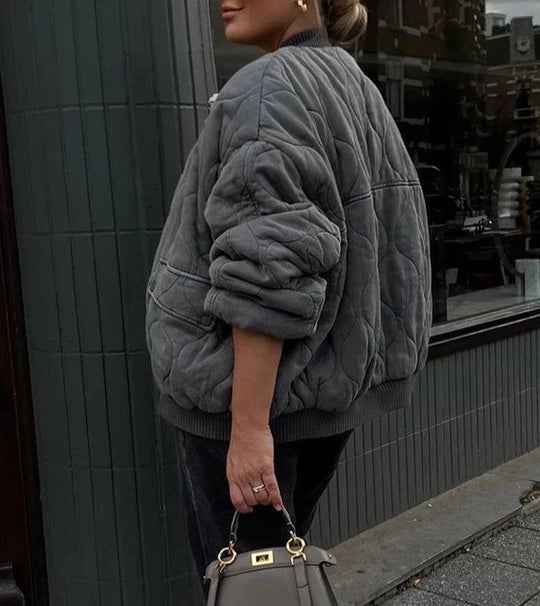Luna | Oversized bomberjack voor dames | Grijs