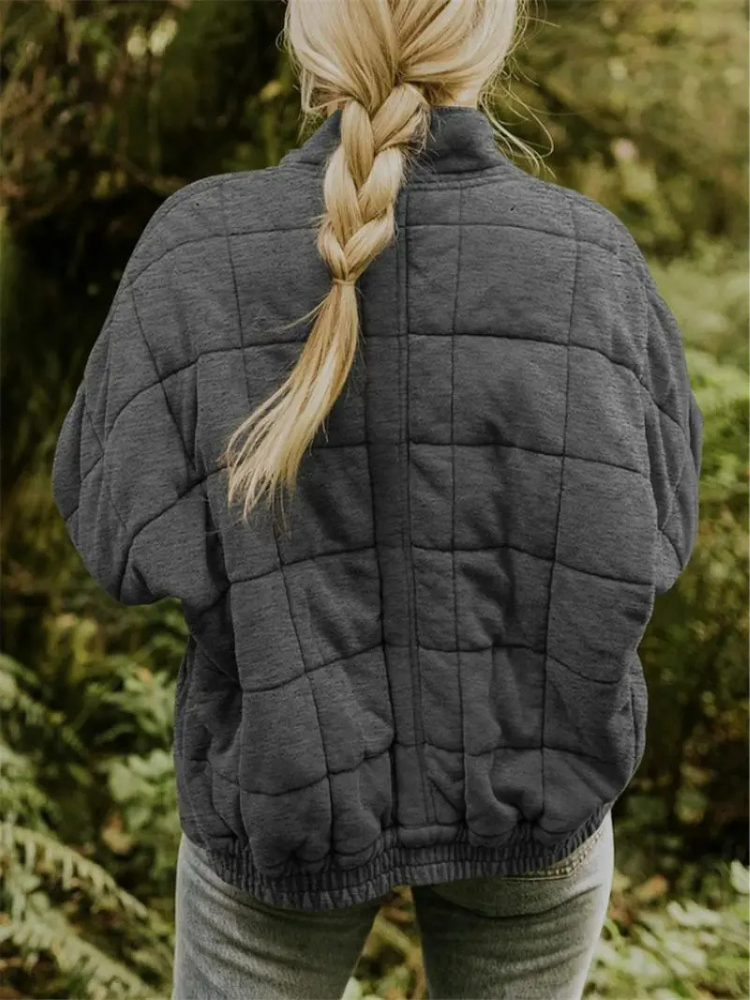 Isabella | Dames Gewatteerde Winterjas | Donkergrijs