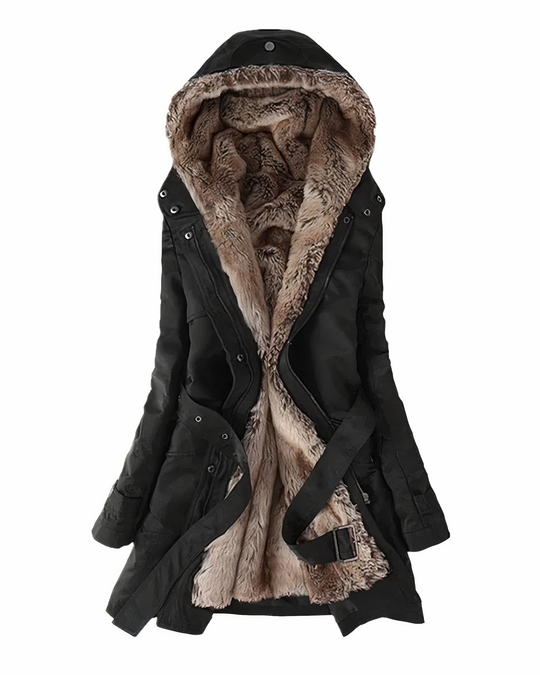 Sofia Warme Vrouwen Parka met een luxe, zachte voering voor ultiem comfort tijdens koude dagen.