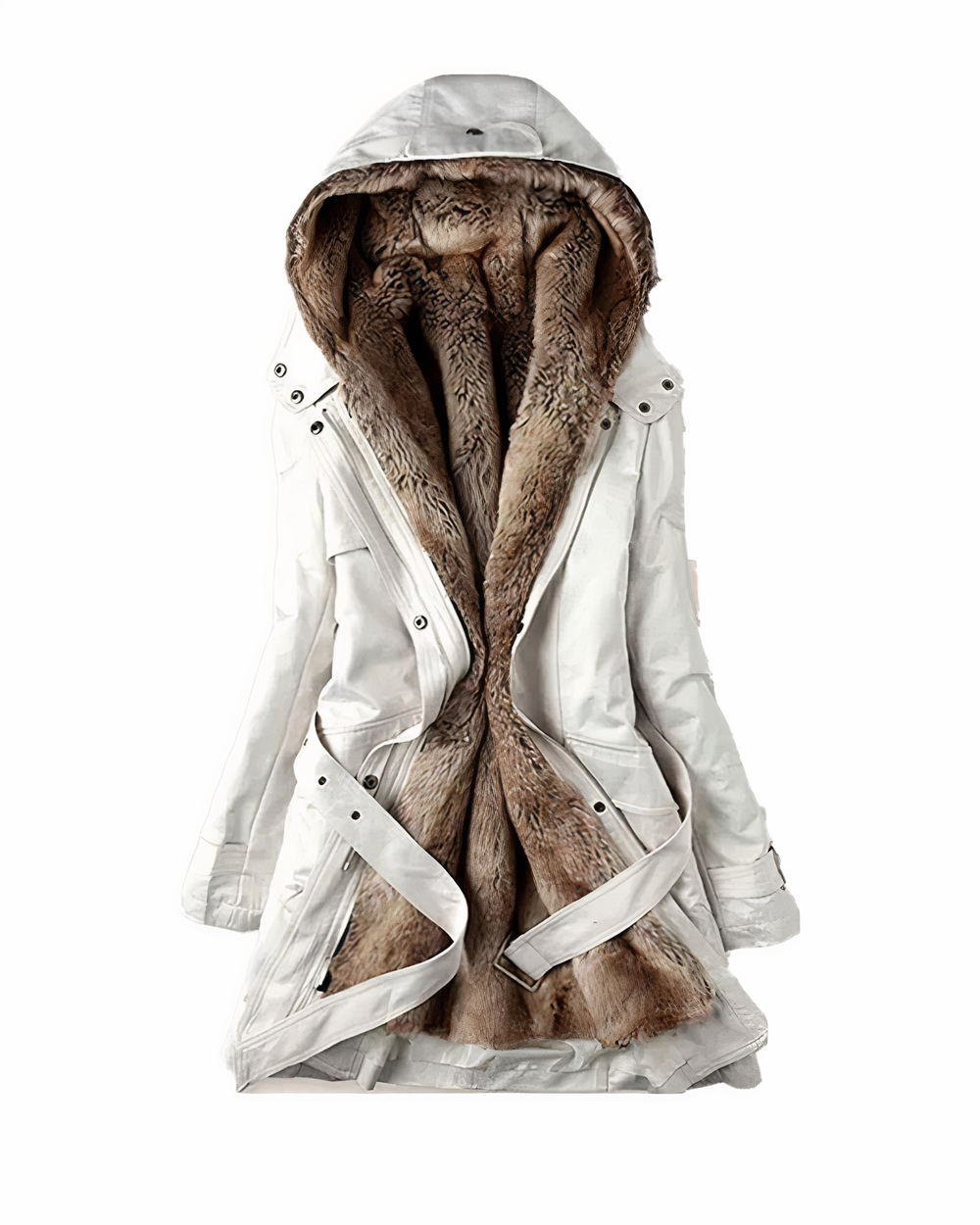 Luxe jas Sofia voor dames, ontworpen als warme parka met een stijlvolle bontvoering.
