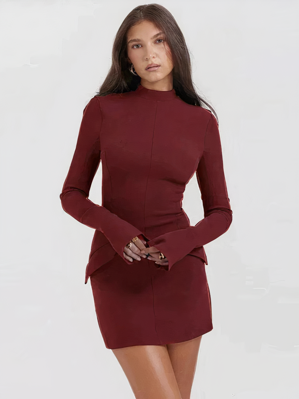 Noéline | Dames elegante midi-jurk met minimalistisch design | Donkerblauw