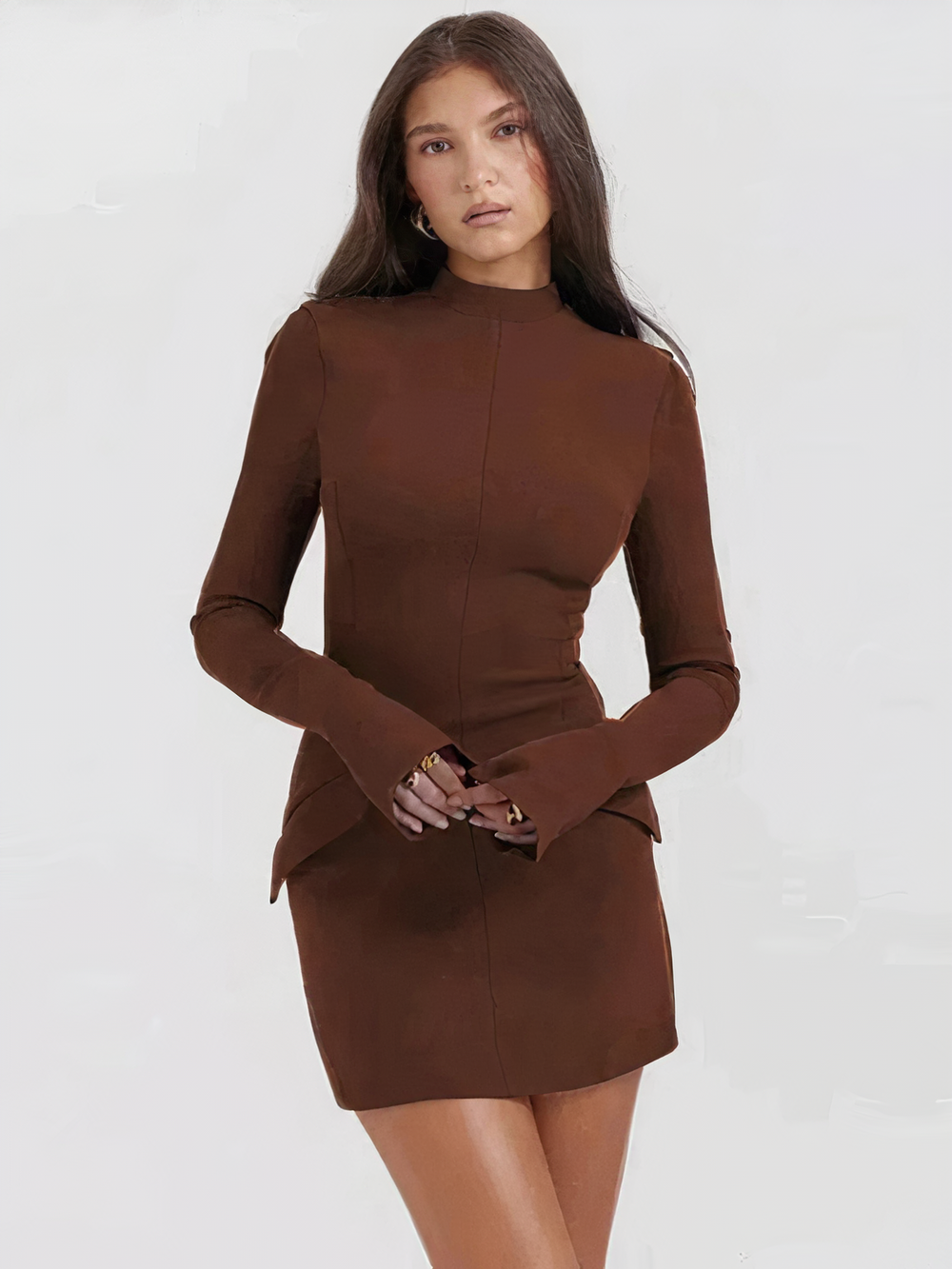 Noéline | Dames elegante midi-jurk met minimalistisch design | Donkerblauw