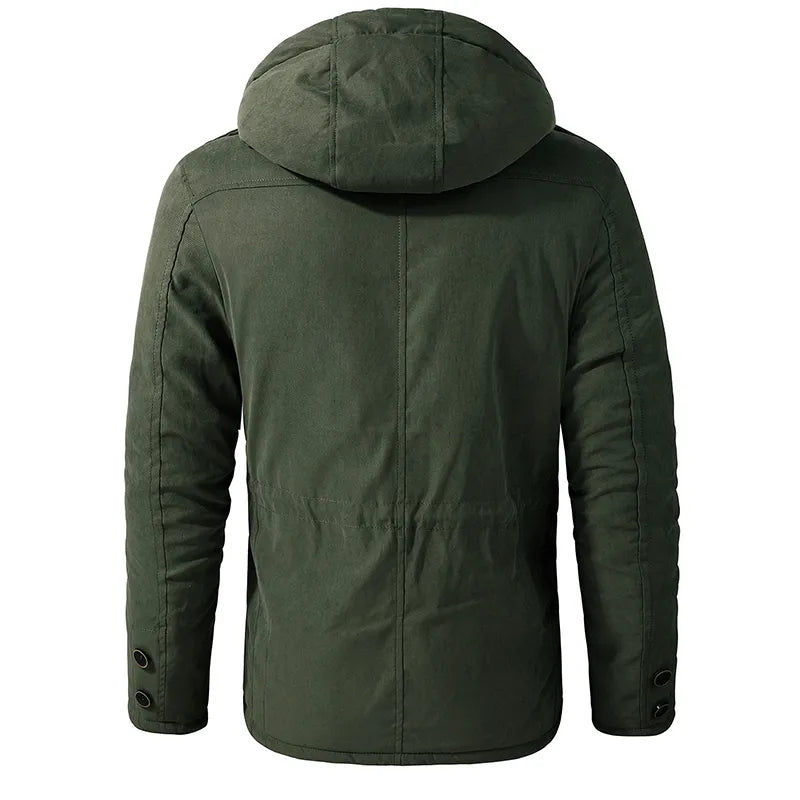 Stoere herenjas met fleecevoering en praktische zakken.