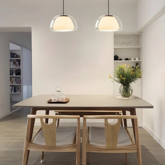 LumoGlas | Moderne melkglazen hanglamp | Grijs