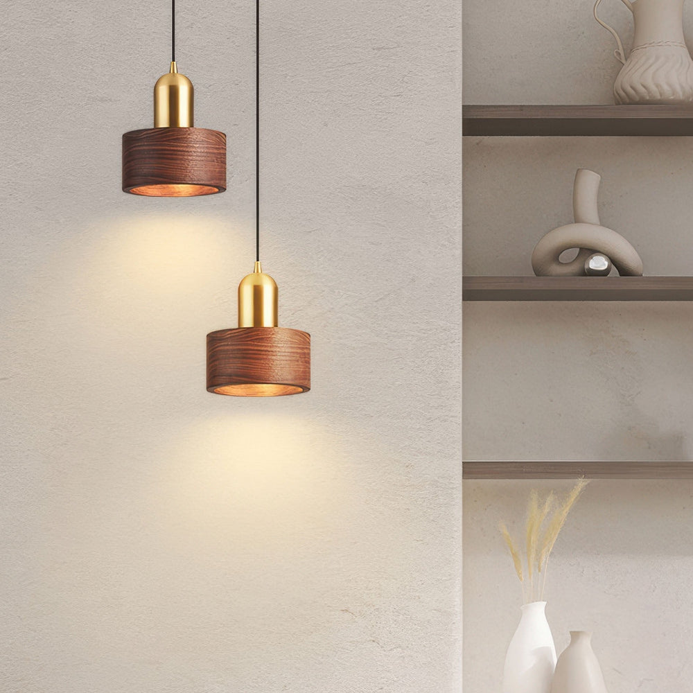 Kaede | Walnoot cilinder hanglamp | Walnoot