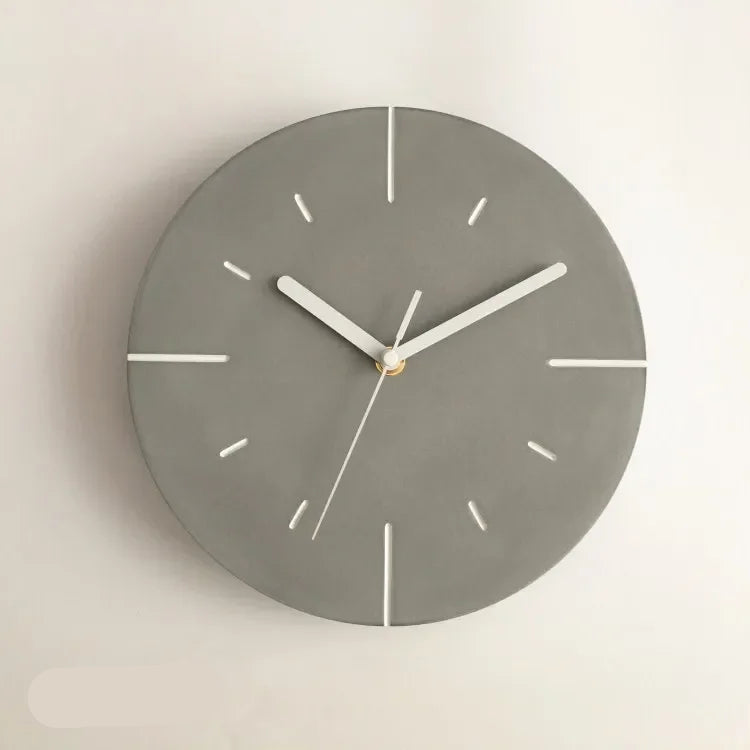 Chronos | Grijze moderne cementen wandklok | Grijs
