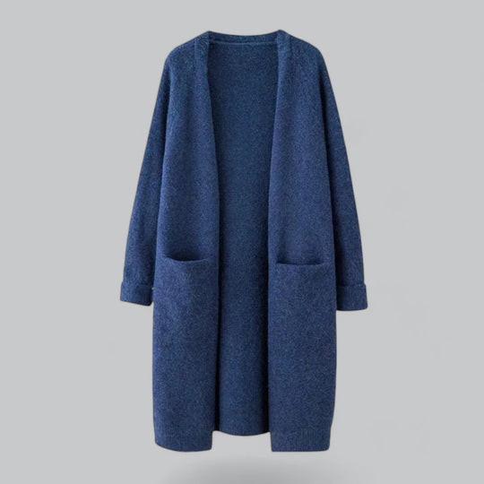 Tijdloos vest met diepe zakken voor extra functionaliteit.