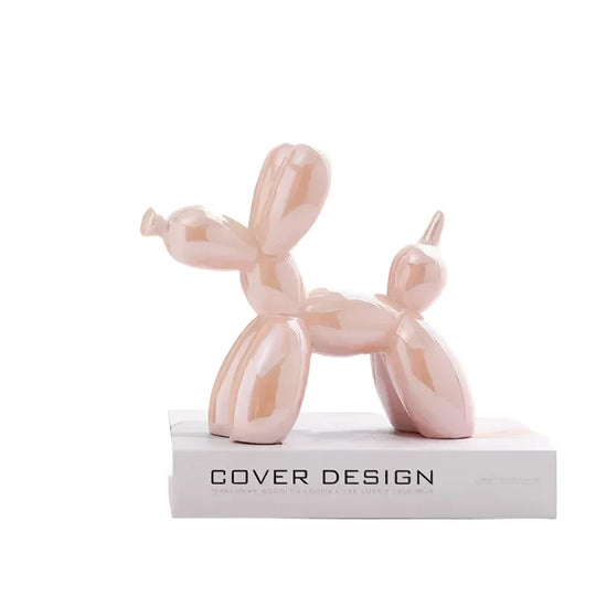 Ballo | Witte keramische ballon hond sculptuur | Wit