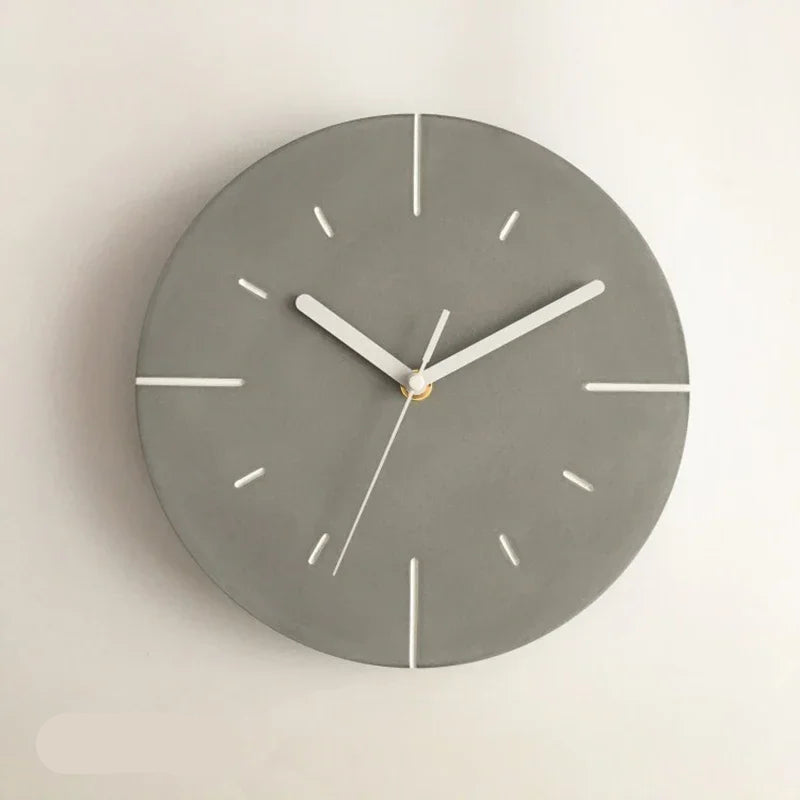 Chronos | Grijze moderne cementen wandklok | Grijs