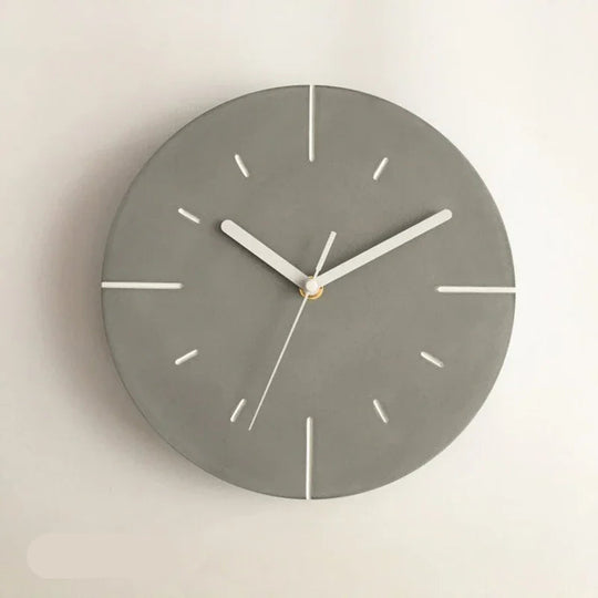 Chronos | Grijze moderne cementen wandklok | Grijs