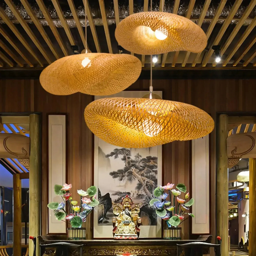 Liora | Gele handgemaakte bamboe hanglamp | Geel