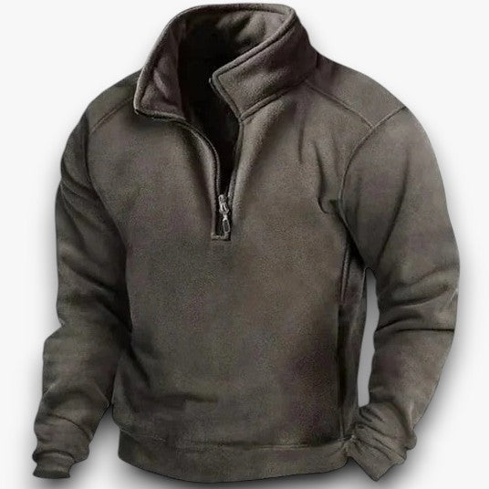 Winddichte fleece wintertrui met een halve rits voor heren.