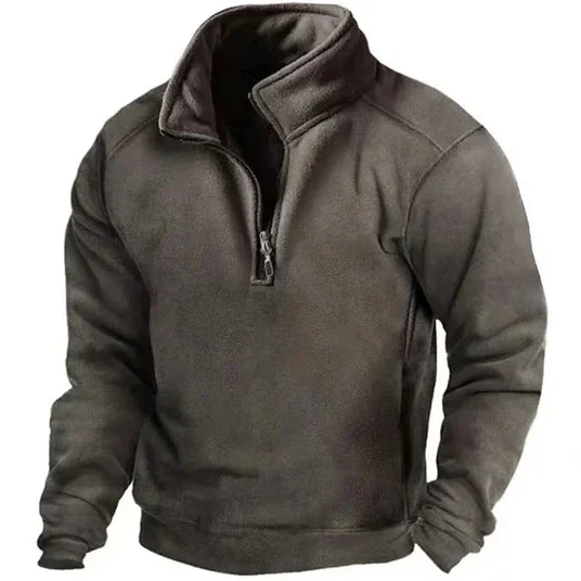 Warme en ademende heren sweater met hoge kraag.
