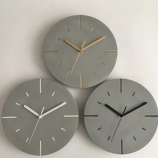 Chronos | Grijze moderne cementen wandklok | Grijs
