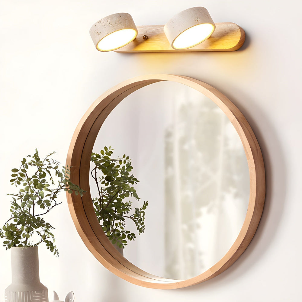Auron | Walnoot travertin wandlamp | Walnoot